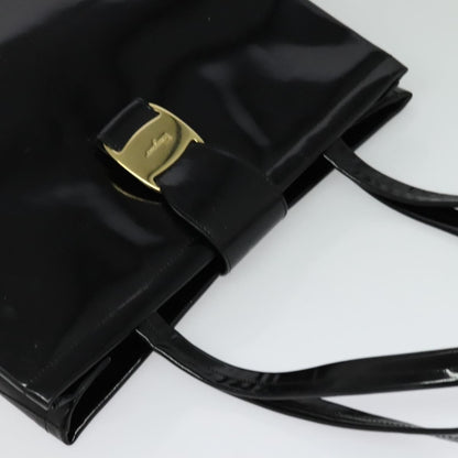 Salvatore Ferragamo Vintage Convertible Tote Patent leather, BLACK, PATENT_LEATHER, Tote bag