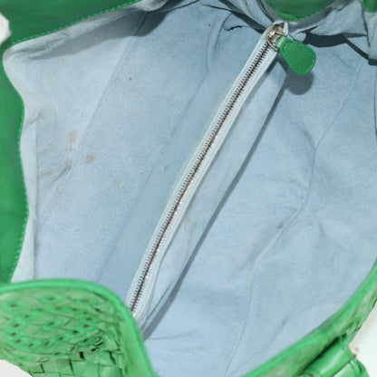 Bottega Veneta Intrecciato Leather, GREEN, LEATHER, Handbag