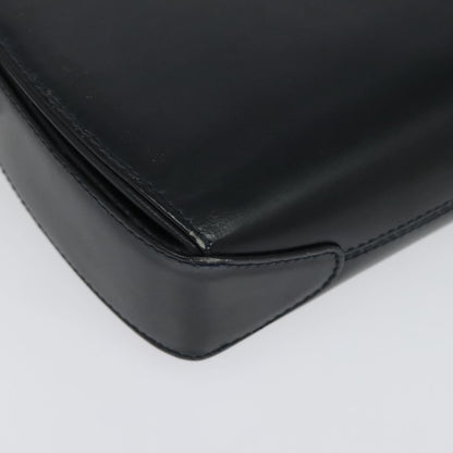 Gucci Vintage Flap Crossbody Bag Leather, NAVY, LEATHER, Shoulder bag