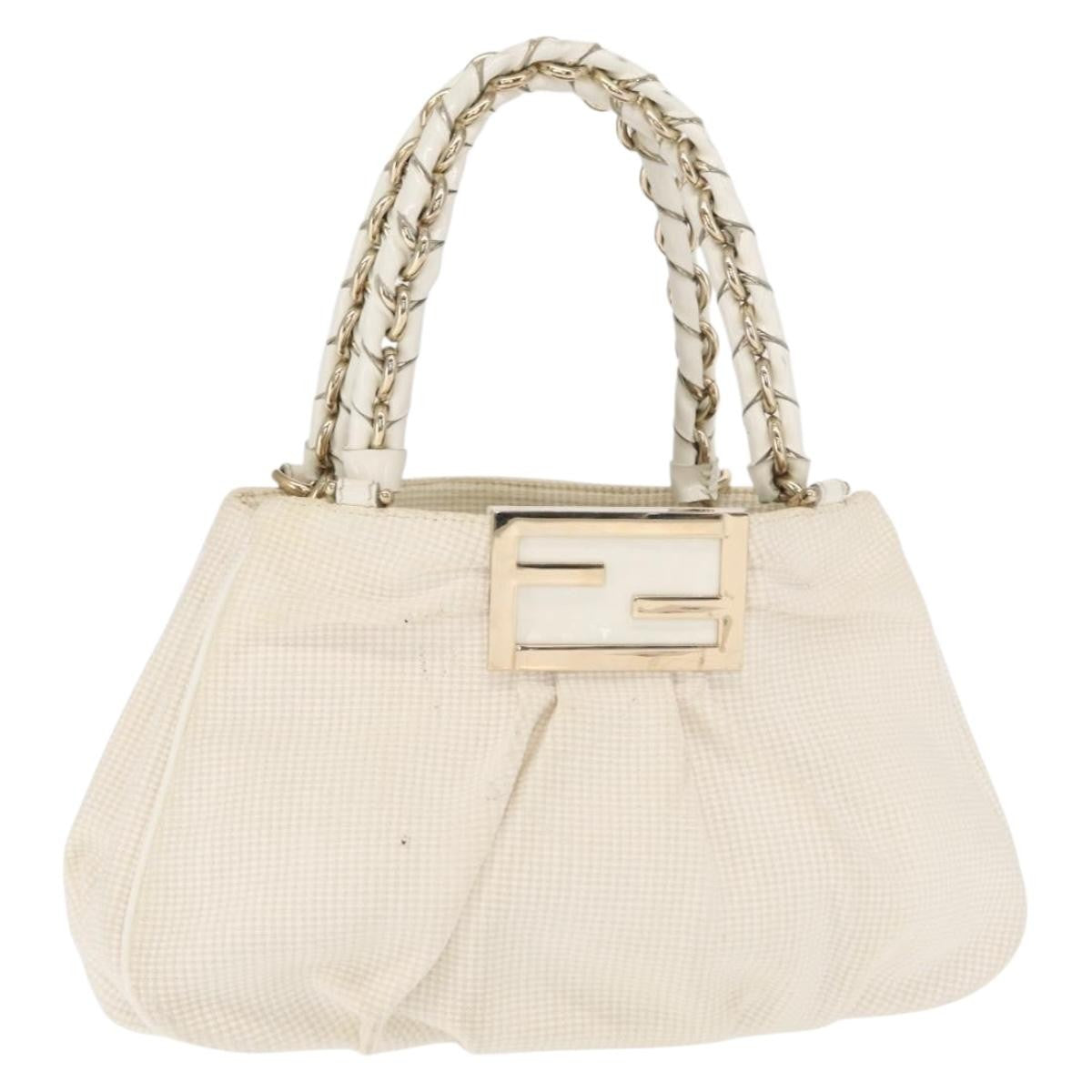 Fendi Mia Tote Canvas, WHITE, CANVAS, Tote bag