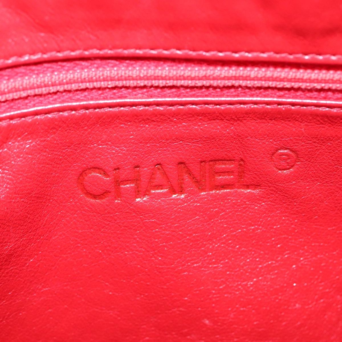 Chanel Vintage Front Pocket Camera Bag Quilted Lambskin, RED, LEATHER, Shoulder bag