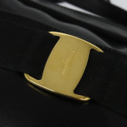Salvatore Ferragamo Vala Shoulder Bag Leather, BLACK, LEATHER, Shoulder bag