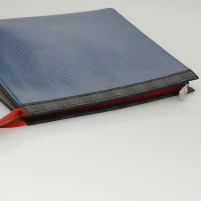 Louis Vuitton Pochette Voyage Epi Leather with Damier Graphite, BLUE, LEATHER, Clutche & pouche