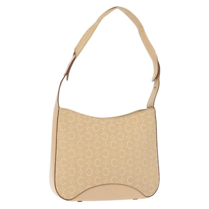 Celine Macadam Shoulder Bag Canvas, BEIGE, CANVAS, Shoulder bag