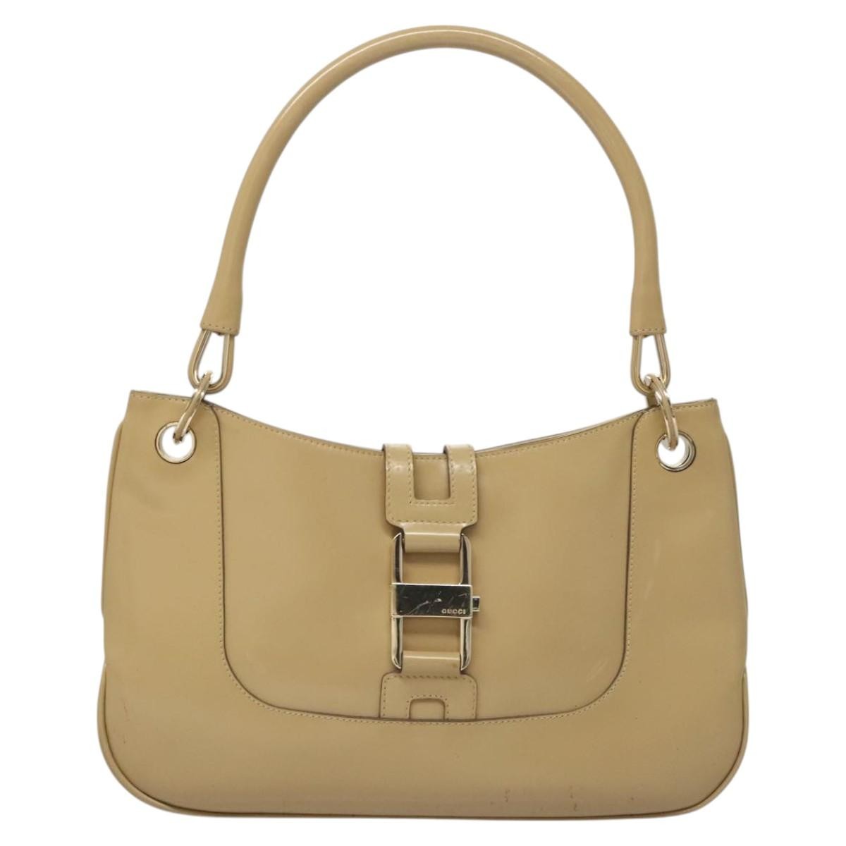 Gucci Vintage Jackie Handbag Leather, BEIGE, LEATHER, Handbag