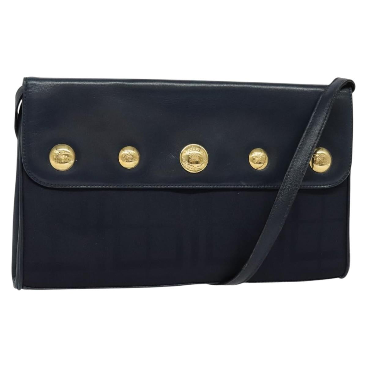 Burberry Flap Shoulder Bag Canvas, NAVY, CANVAS, Shoulder bag