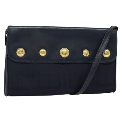 Burberry Flap Shoulder Bag Canvas, NAVY, CANVAS, Shoulder bag