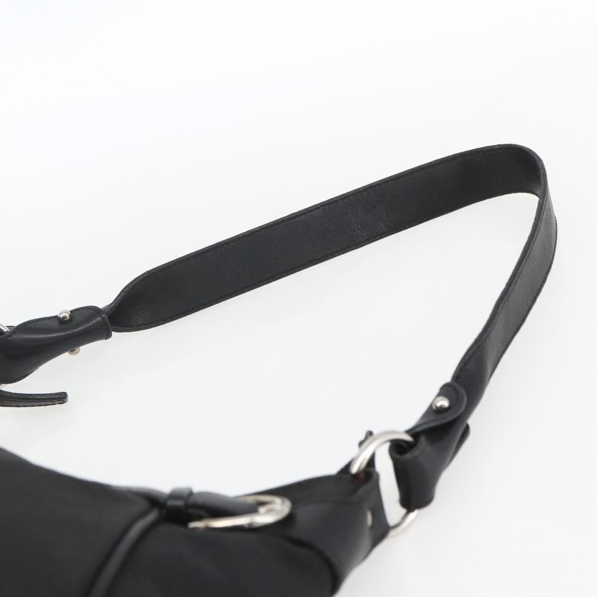 Salvatore Ferragamo Gancini Shoulder Bag Canvas, BLACK, CANVAS, Shoulder bag