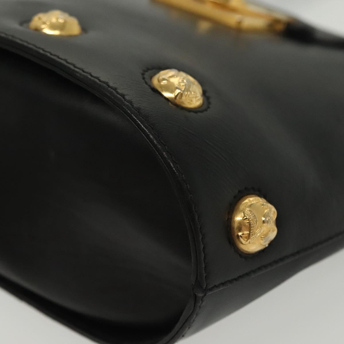 Salvatore Ferragamo Vintage Handbag Leather, BLACK, LEATHER, Handbag