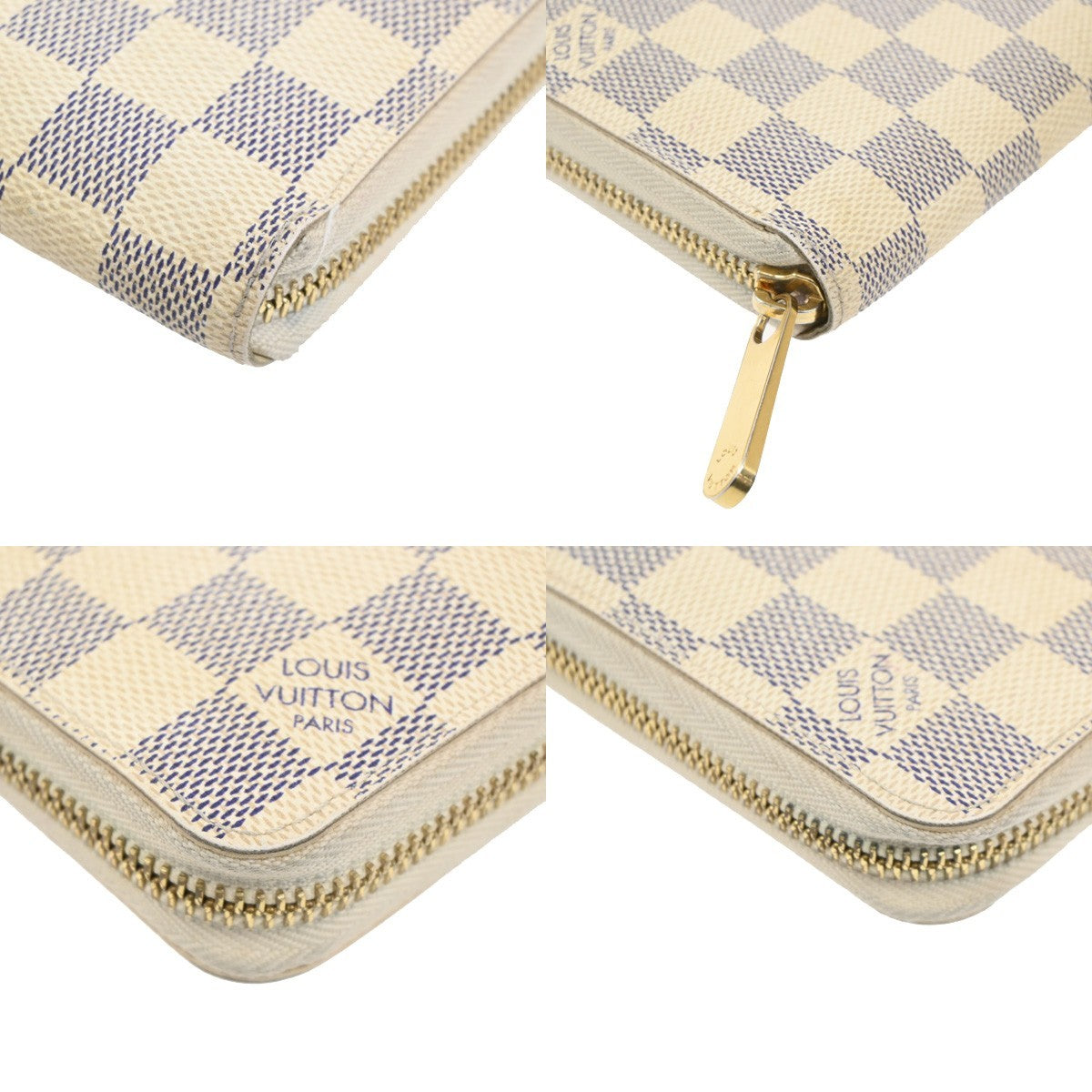 Louis Vuitton Zippy Compact Wallet Damier, WHITE, LEATHER, Wallets