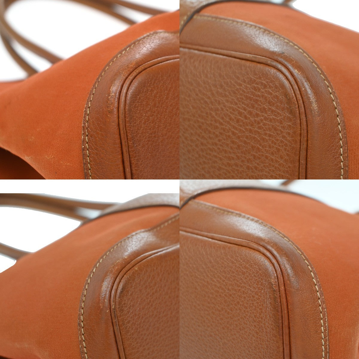 Hermes Garden Party Tote Canvas and Leather, ORANGE, CANVAS, Tote bag