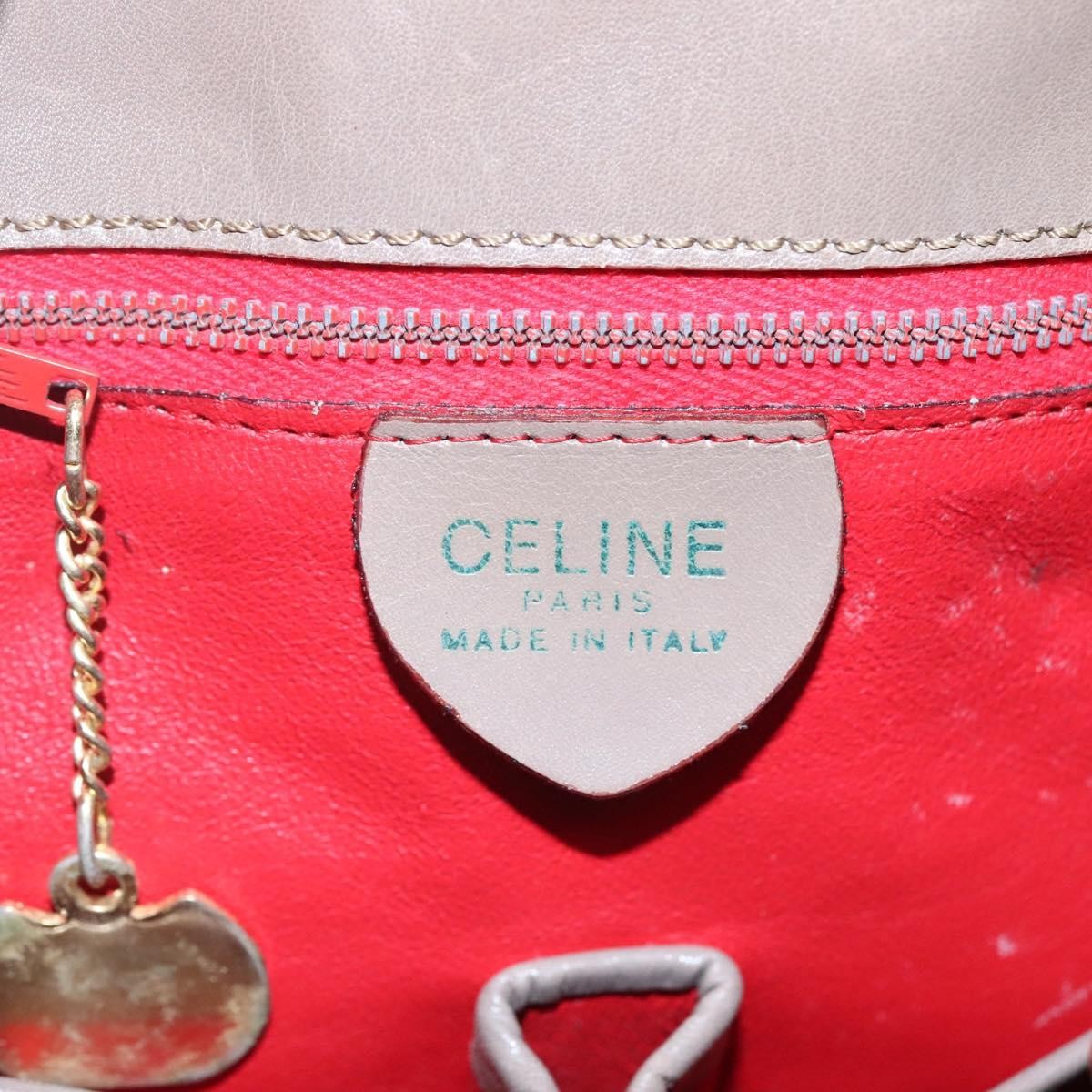 Celine Shoulder Bag Leather, BROWN, LEATHER, Shoulder bag