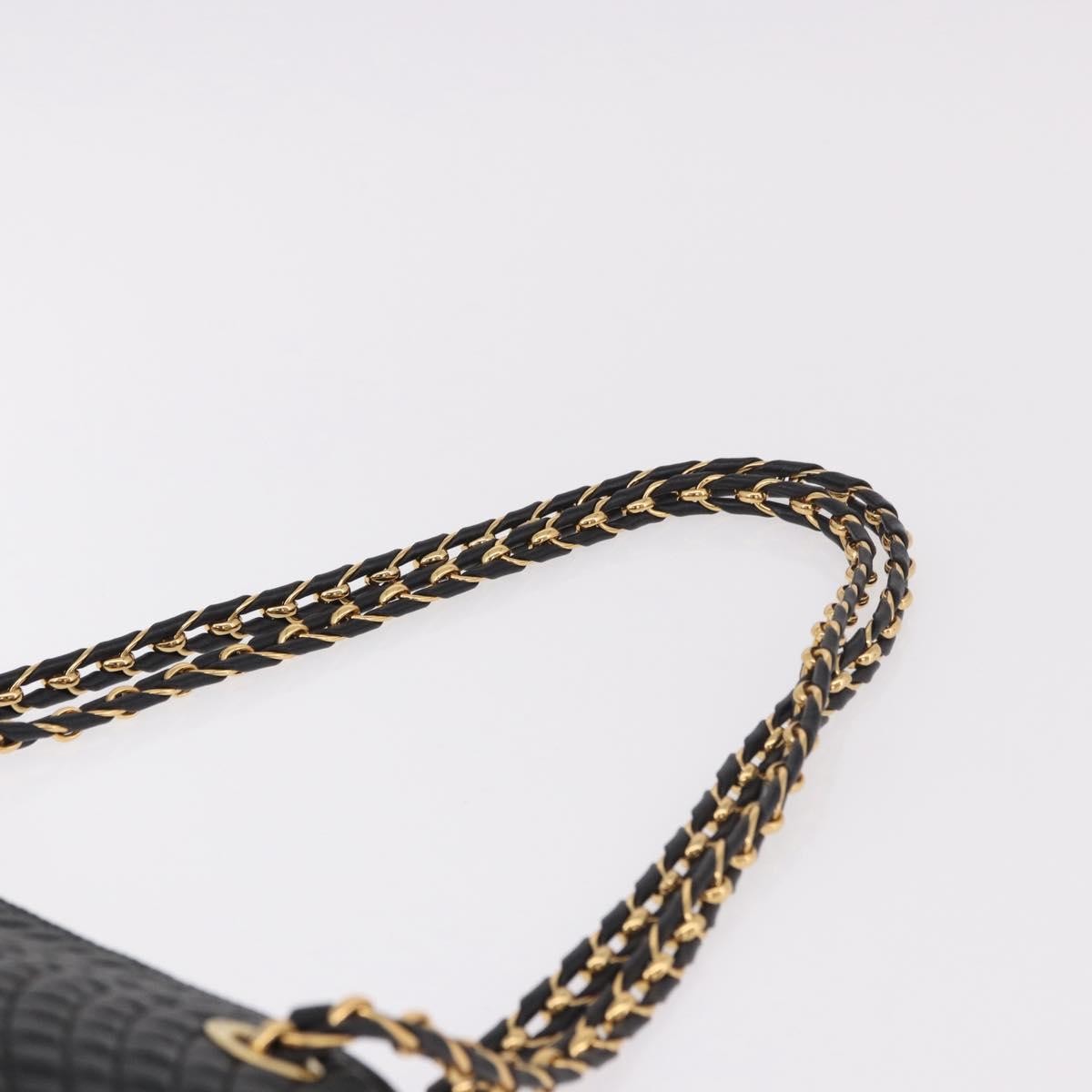 Bally Vintage Chain Shoulder Bag Quilted Leather, Black, Leather, Shoulder Bag