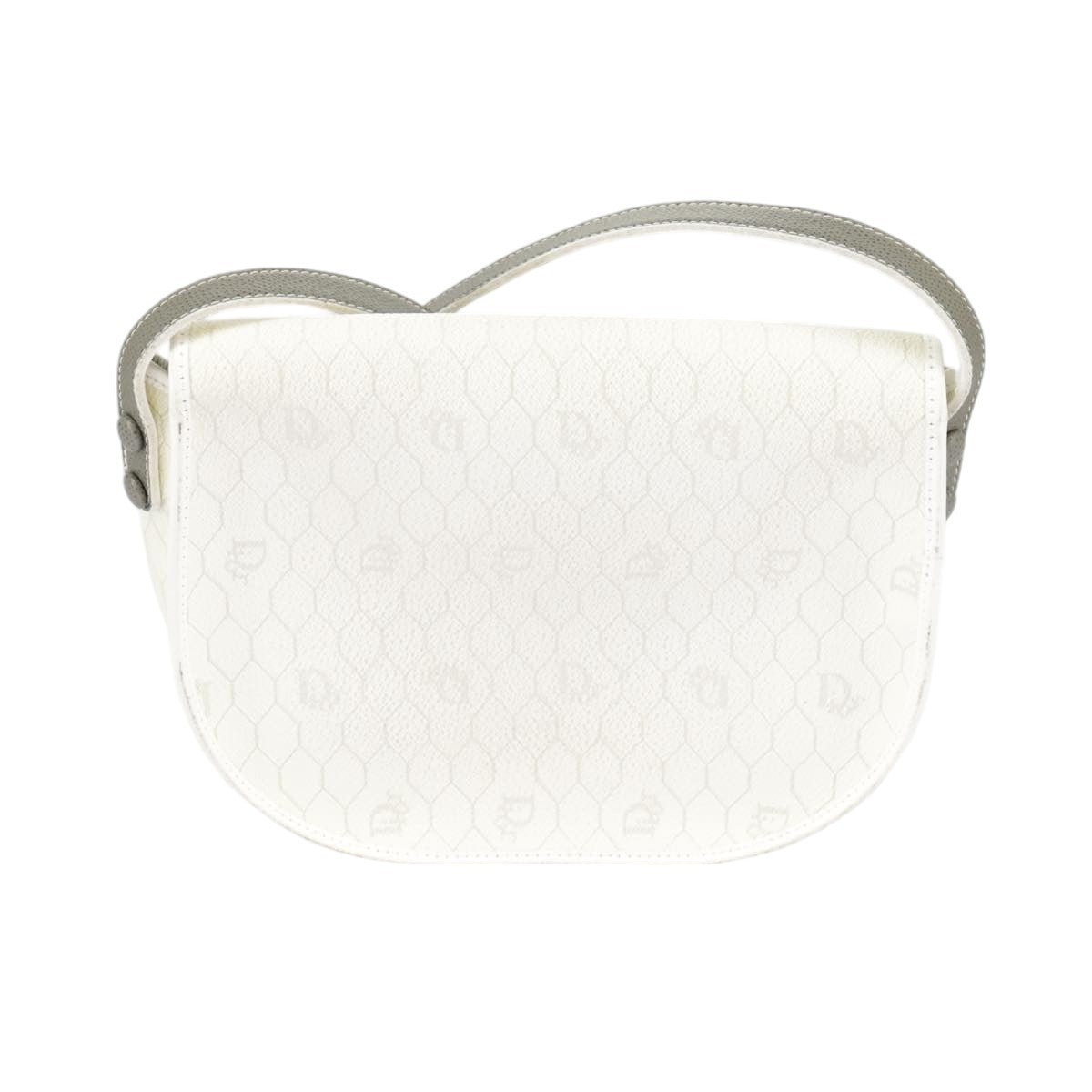 Christian Dior Vintage Honeycomb Shoulder Bag Canvas, WHITE, CANVAS, Shoulder bag