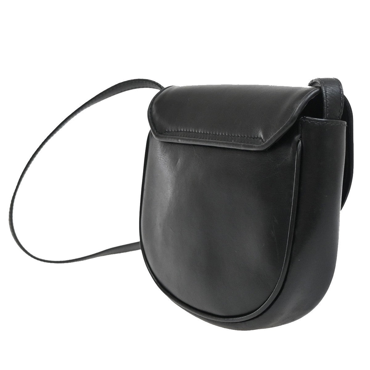 Celine Vintage Shoulder Bag Leather, BLACK, LEATHER, Shoulder bag