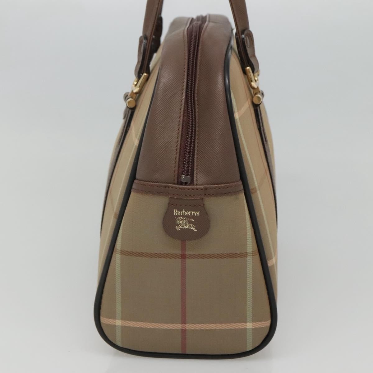 Burberry Nova Check Bowling Bag Canvas, BROWN, CANVAS, Handbag