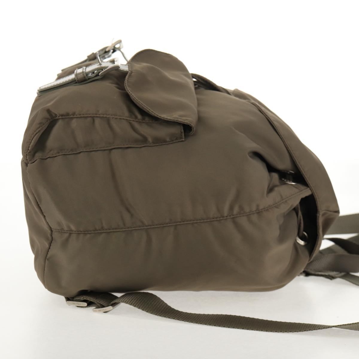 Prada Vela Double Front Pocket Backpack Tessuto with Saffiano Leather, GRAY, NYLON, Backpack