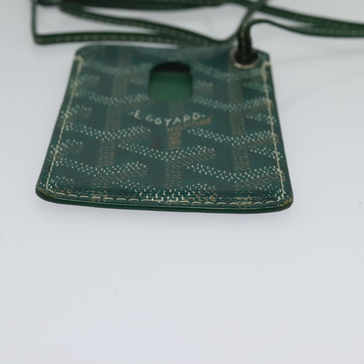 Goyard Goyardine Lanyard ID Holder Coated Canvas, GREEN, PVC, Card Holders