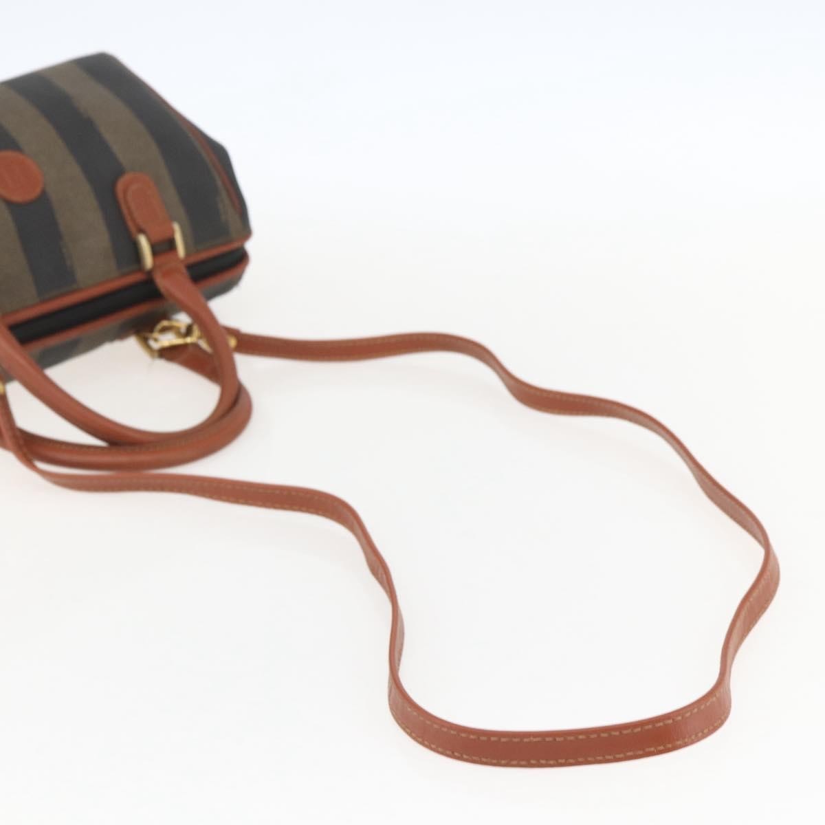 Fendi Vintage Pequin Convertible Boston Bag Coated Canvas, BLACK, PVC, Handbag