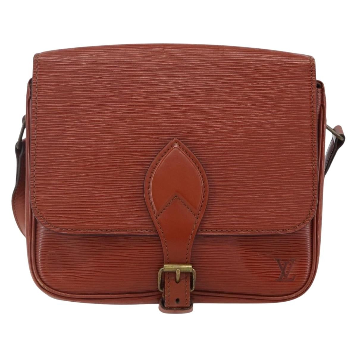 Louis Vuitton Cartouchiere Handbag Epi Leather, BROWN, LEATHER, Shoulder bag