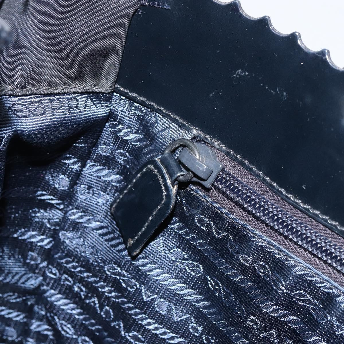 Prada Vintage Tote Tessuto with Leather, BLACK, PATENT_LEATHER, Tote bag