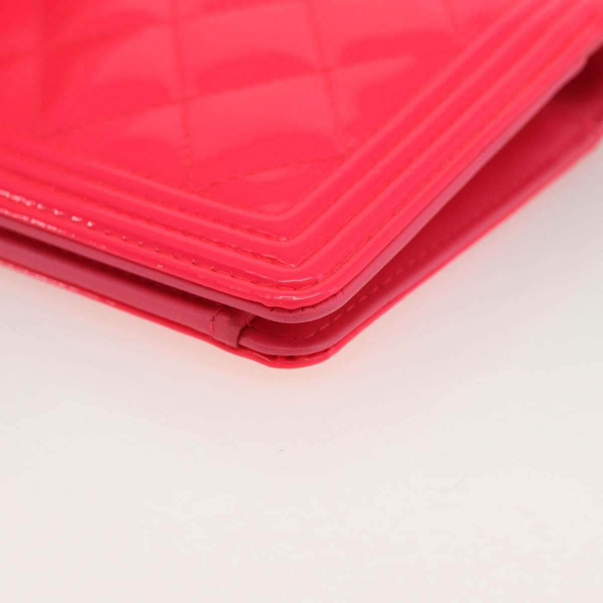 Chanel Boy Yen Wallet Quilted Patent, PINK, PATENT_LEATHER, Wallets