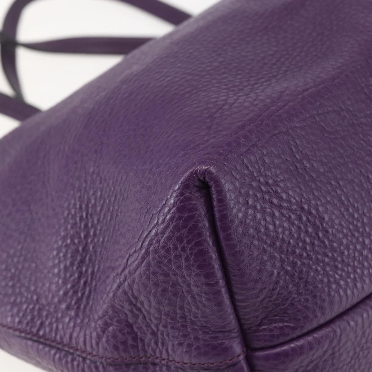 Salvatore Ferragamo Gancini Tote Leather, PURPLE, LEATHER, Tote bag