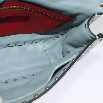 Valentino Garavani Rockstud Spike Flap Bag Quilted Suede, BLUE, SUEDE, Shoulder bag