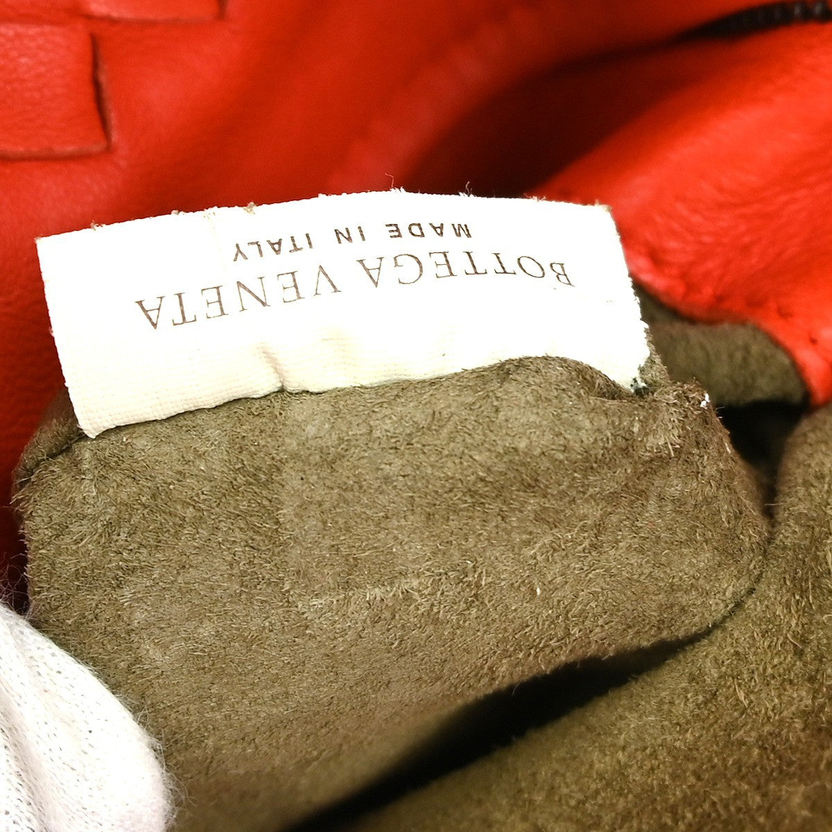 Bottega Veneta Belted Tote Intrecciato Nappa, RED, LEATHER, Tote bag