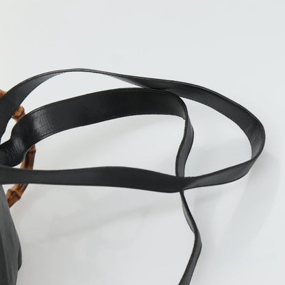 Gucci Vintage Bamboo Backpack Leather, BLACK, LEATHER, Backpack