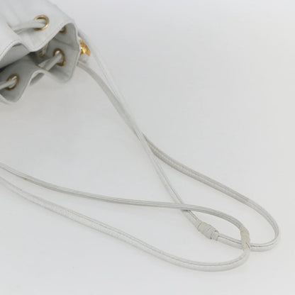 Chanel Vintage CC Drawstring Bucket Bag Caviar, WHITE, LEATHER, Shoulder bag