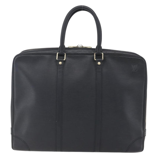 Louis Vuitton Porte Documents Voyage Epi Leather, BLACK, LEATHER, Briefcase