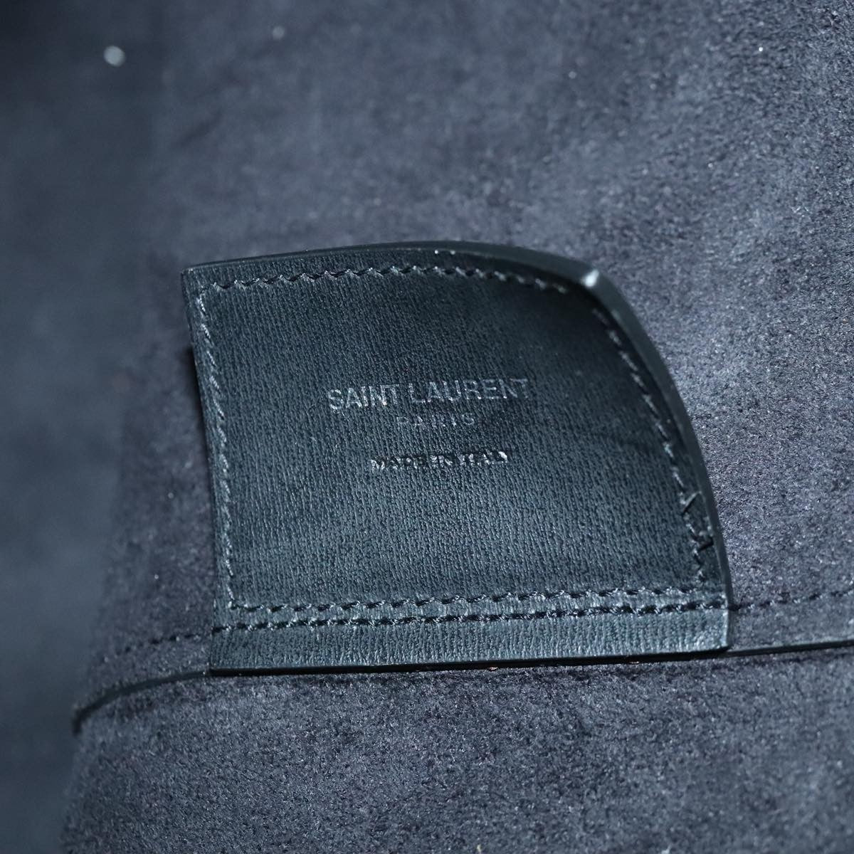 Saint Laurent Shopper Tote Leather, BLACK, LEATHER, Tote bag