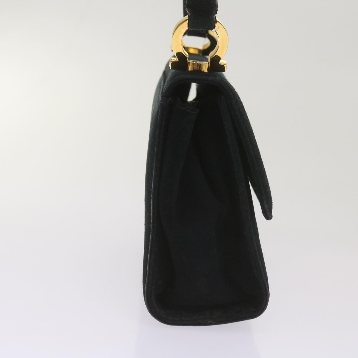 Salvatore Ferragamo Gancini Shoulder Bag Suede, BLACK, SUEDE, Shoulder bag