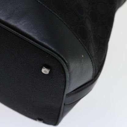 Salvatore Ferragamo Vintage Shoulder Bag Canvas, BLACK, CANVAS, Shoulder bag