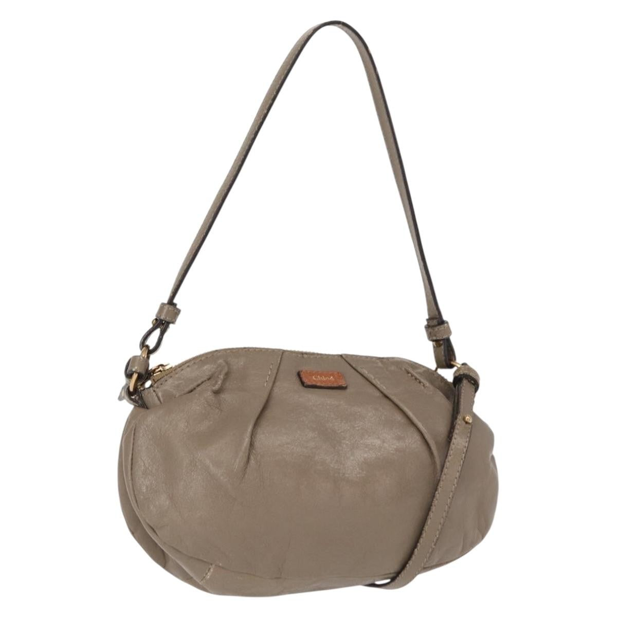 Chloe Vintage Shoulder Bag Leather, BEIGE, LEATHER, Shoulder bag