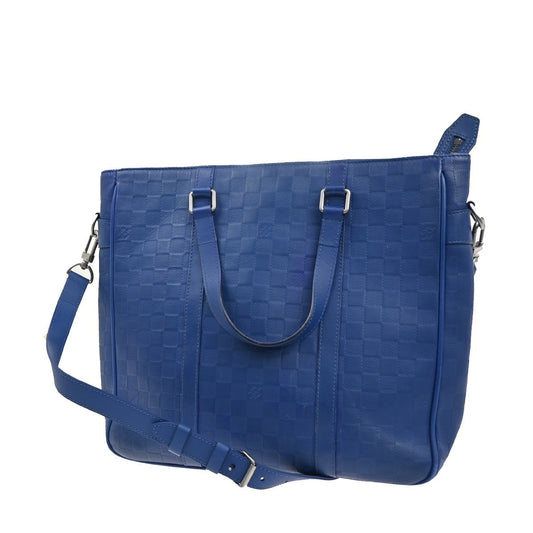 Louis Vuitton Tadao Handbag Damier Infini Leather, BLUE, LEATHER, Tote bag