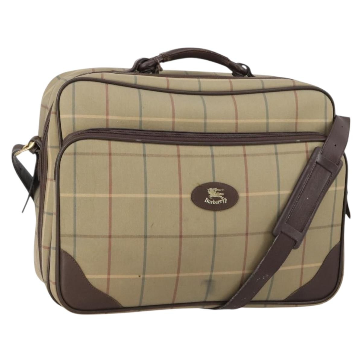 Burberry Nova check boston bag Canvas, BEIGE, CANVAS, Travel bag