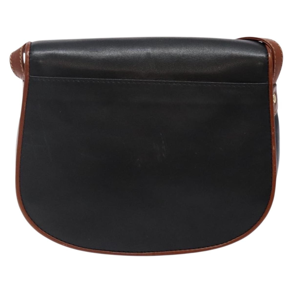 Celine Vintage Triomphe Shoulder Bag Leather, BLACK, LEATHER, Shoulder bag