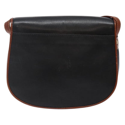 Celine Vintage Triomphe Shoulder Bag Leather, BLACK, LEATHER, Shoulder bag