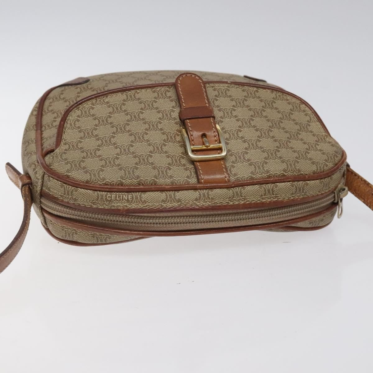 Celine Macadam Shoulder Bag PVC Leather, BEIGE, CANVAS, Shoulder bag