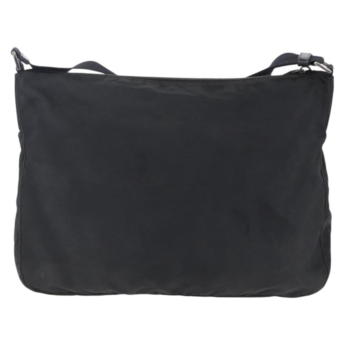 Prada Front Pocket Messenger Bag Tessuto, BLACK, NYLON, Shoulder bag