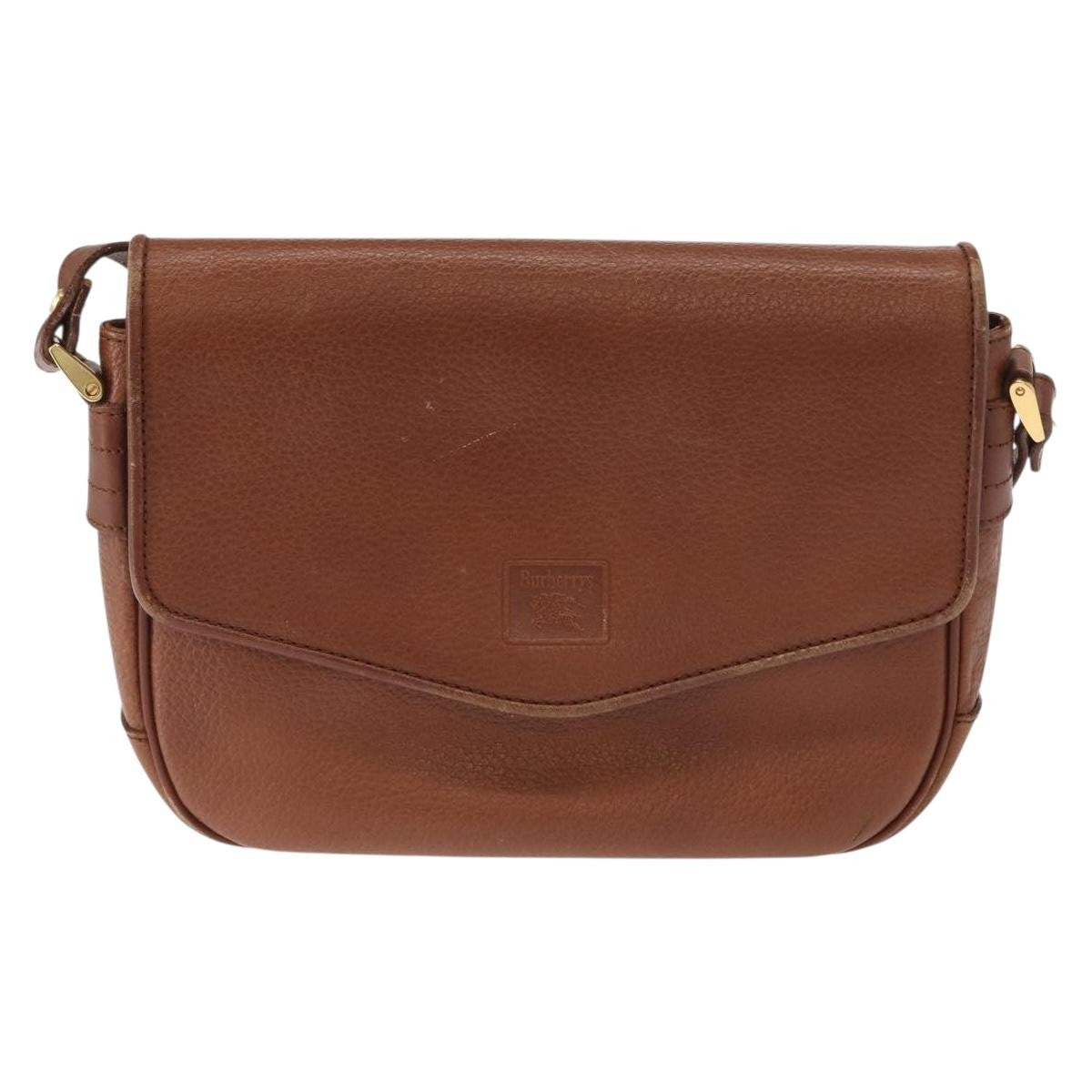 Burberry Vintage Shoulder Bag Leather, BROWN, LEATHER, Shoulder bag