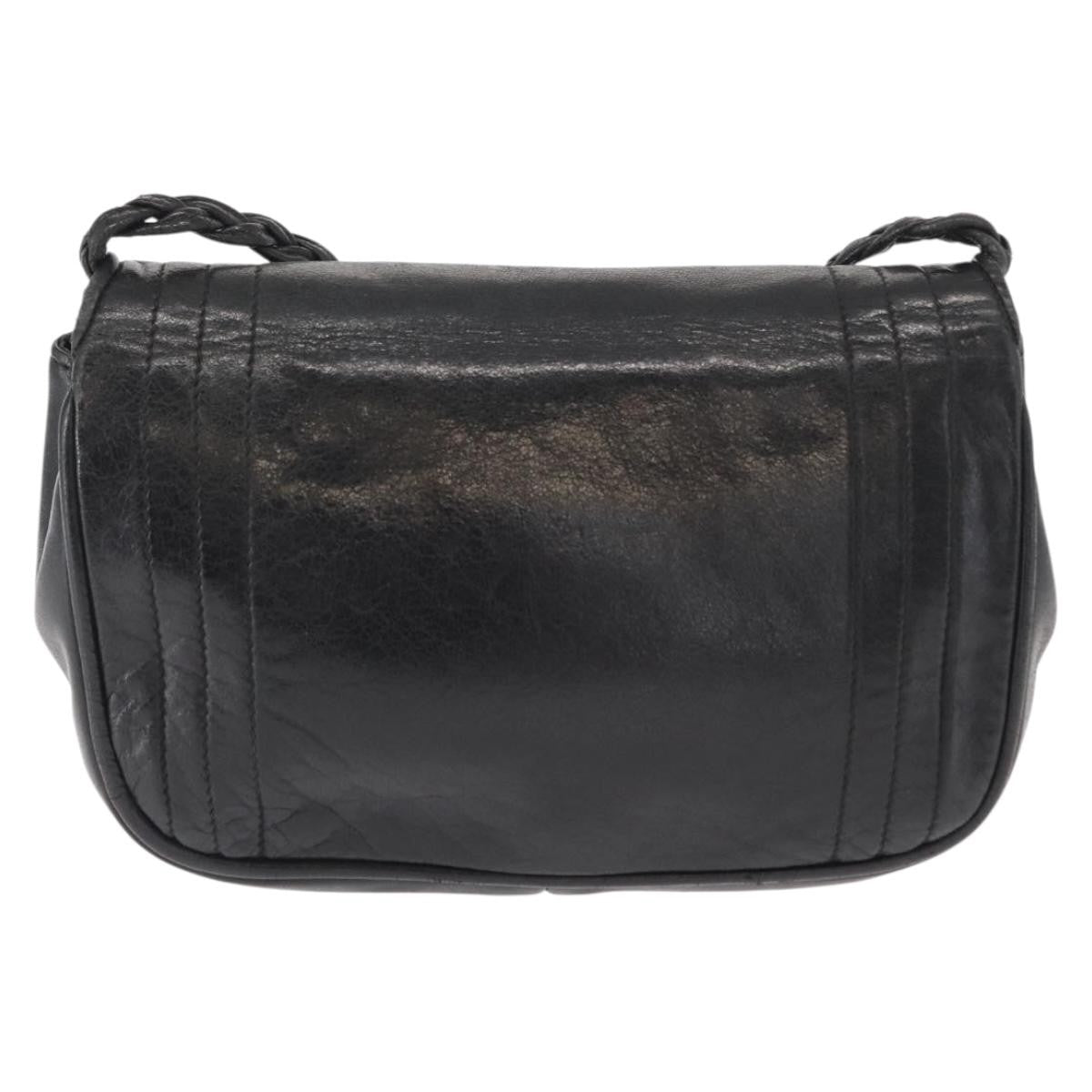 Chanel Vintage CC Stitch Flap Bag Leather, BLACK, LEATHER, Shoulder bag