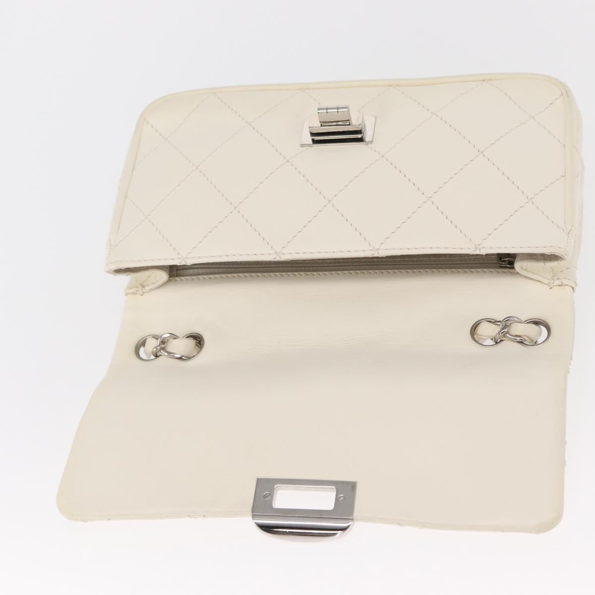Chanel Reissue 2.55 Flap Bag Leather, WHITE, LEATHER, Shoulder bag
