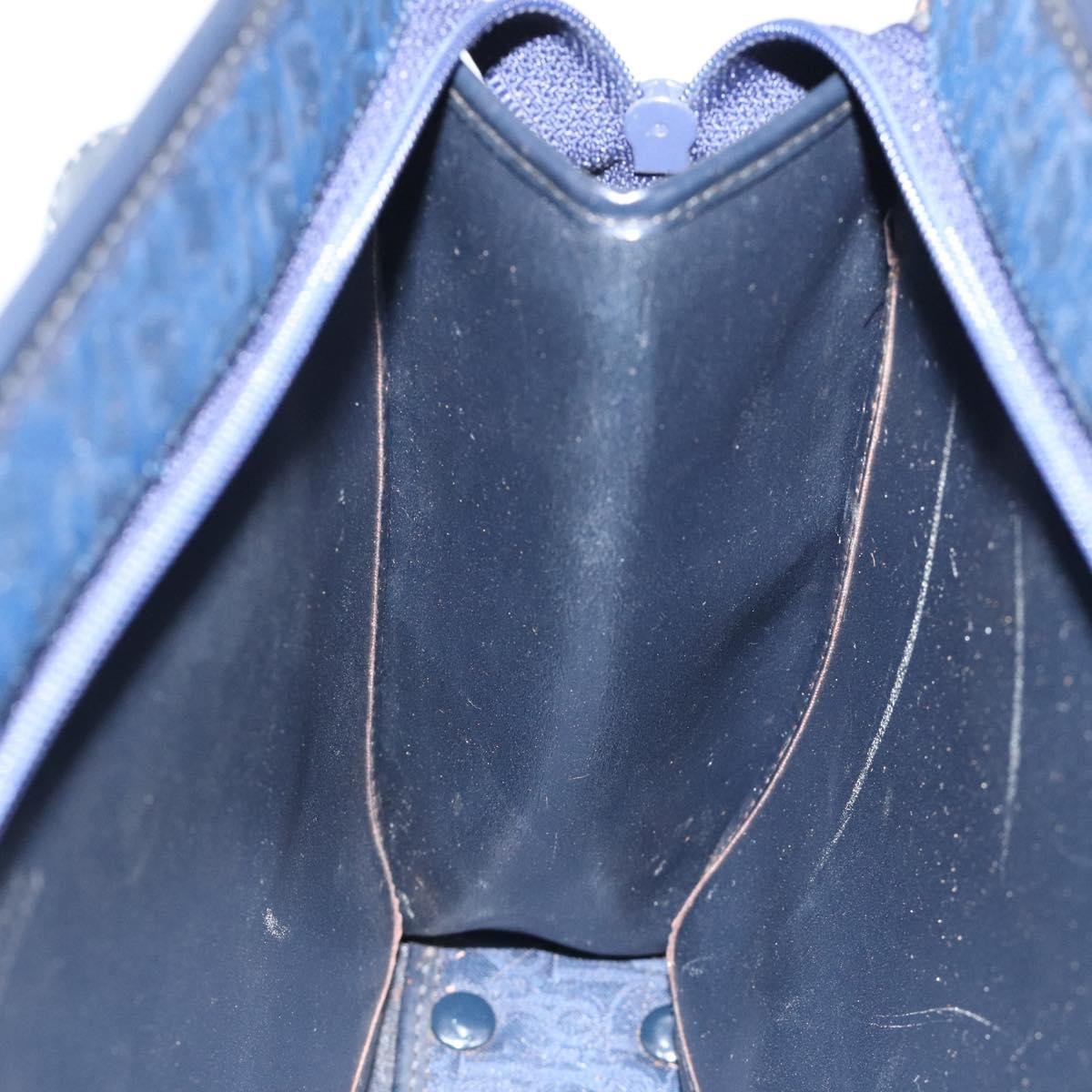 Christian Dior Vintage Trotter Handbag Canvas, NAVY, CANVAS, Handbag