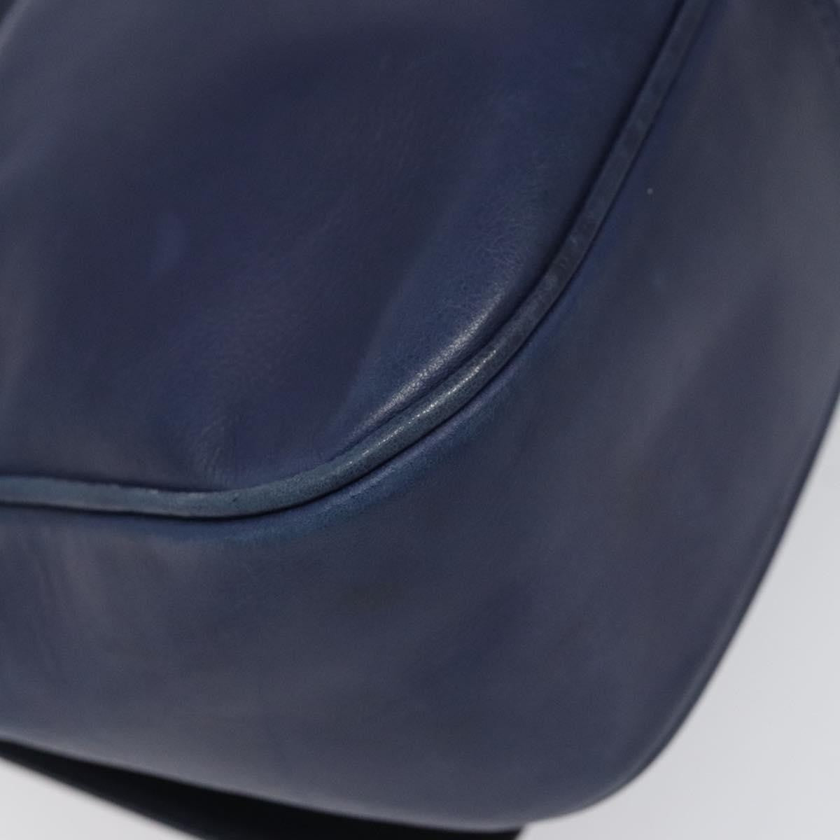 Celine Vintage Circle Logo Crossbody Bag Leather, BLUE, LEATHER, Crossbody bag