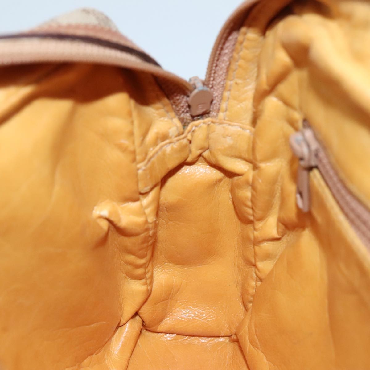 Celine Macadam Shoulder Bag Leather, BEIGE, LEATHER, Shoulder bag