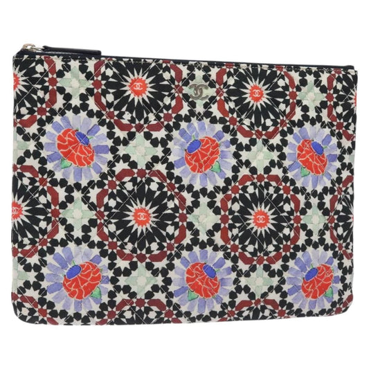 Chanel Dubai O Case Clutch Quilted Printed Nylon, MULTICOLOUR, NYLON, Clutche & pouche