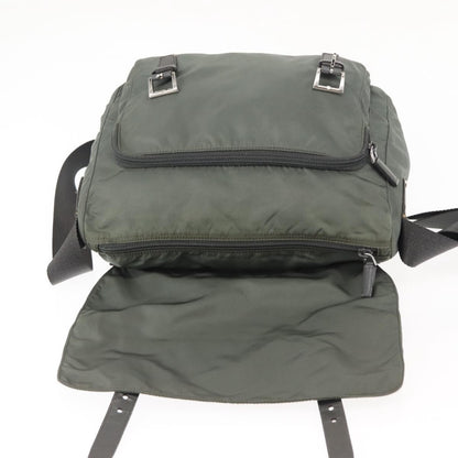 Prada Double Buckle Flap Messenger Bag Tessuto, KHAKI, NYLON, Shoulder bag